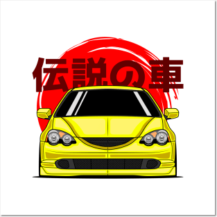 Yellow DC5 RSX Front Posters and Art